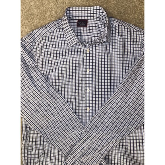UNTUCKit Shirt Mens Size XL Blue Check Casual Button Up Long Sleeve - Picture 2 of 6